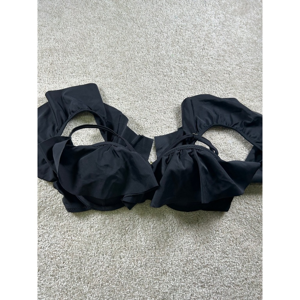 Raisins Women's Black Push‎ Up Bra Swimwear Top Size M Nylon